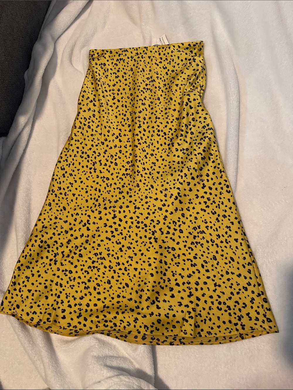 Le Lis Yellow and Black Leopard-Spot A-Line Skirt